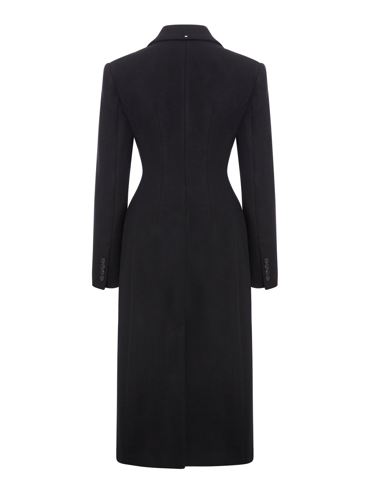 Shop Sportmax Buttoned Long-sleeved Coat In Black