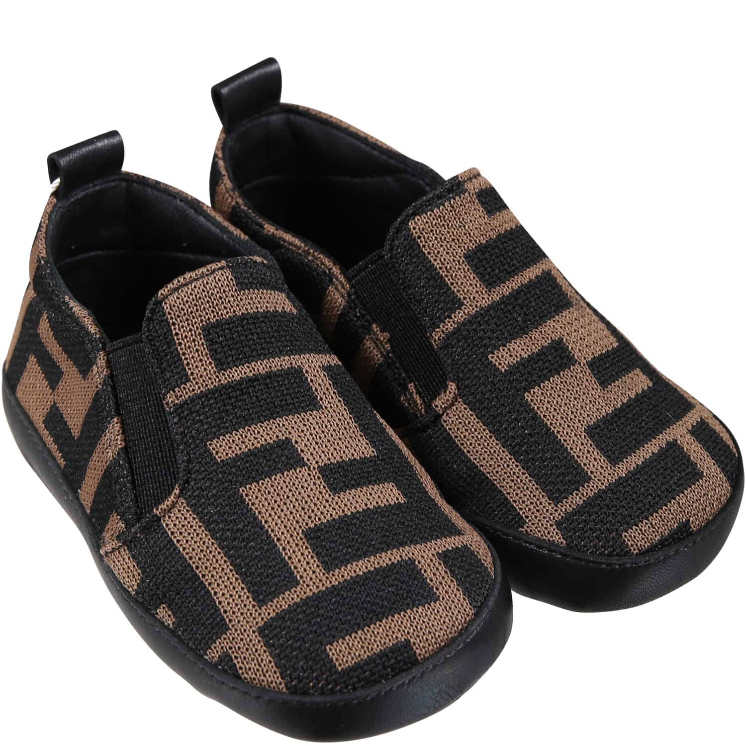 Shop Fendi Brown Slip-on For Babies With Double Ff