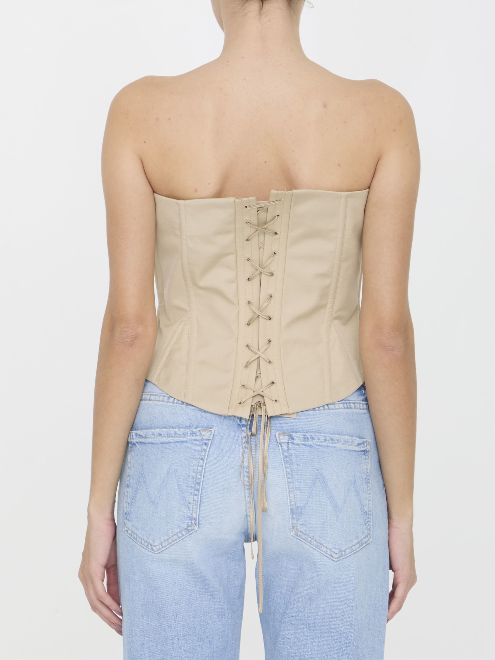 Stella Mccartney Corset Top In Beige