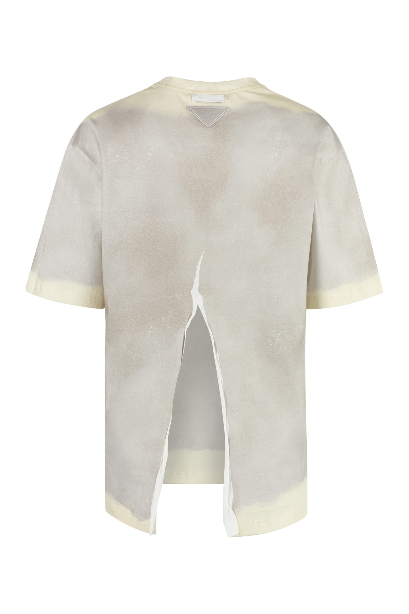 Shop Prada Cotton Crew-neck T-shirt In Grey