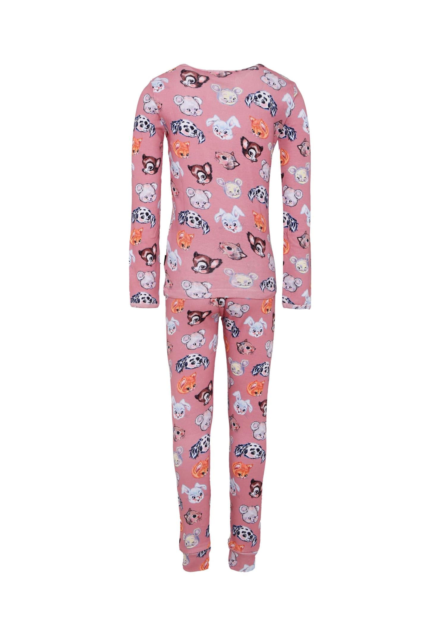 Molo Pink Pyjamas For Girl With Animal In Purple