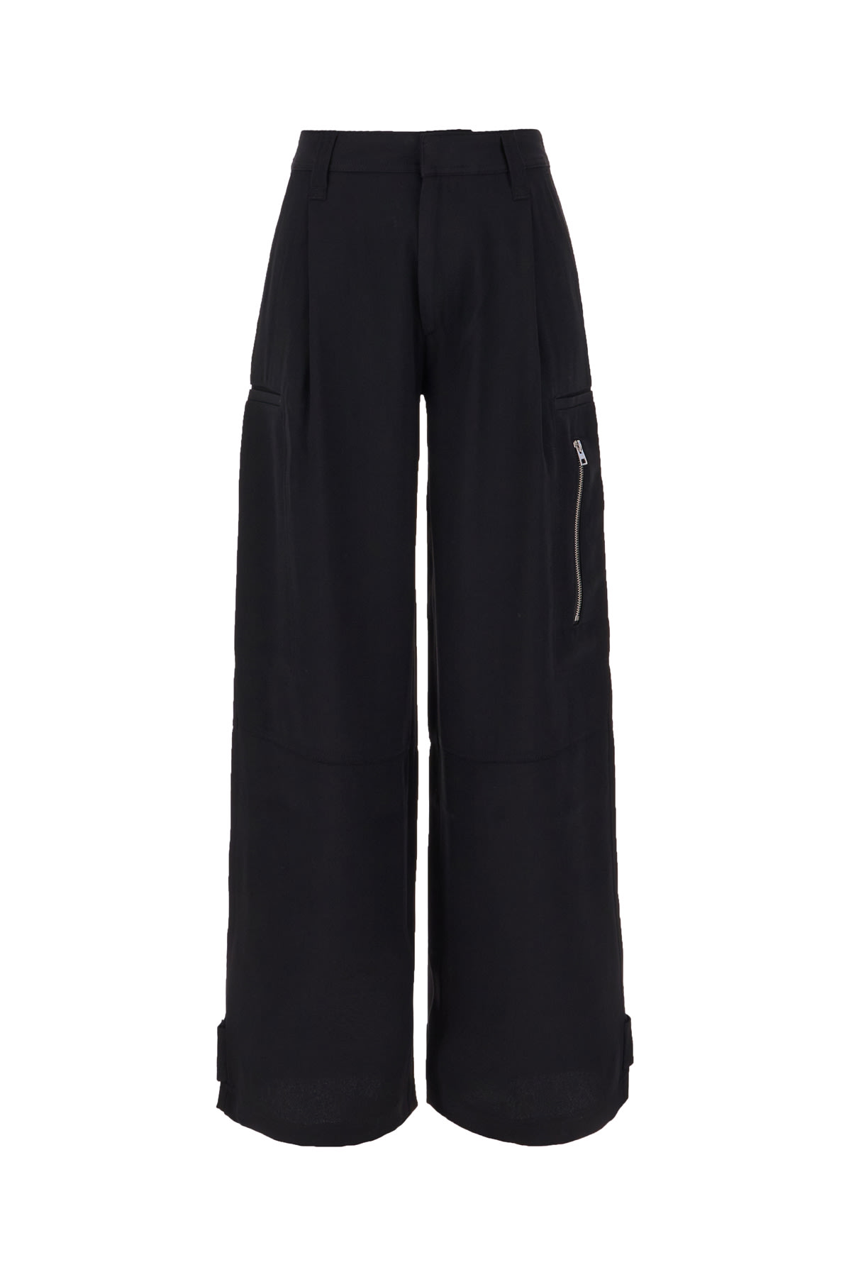 Black Acetate Blend Pants