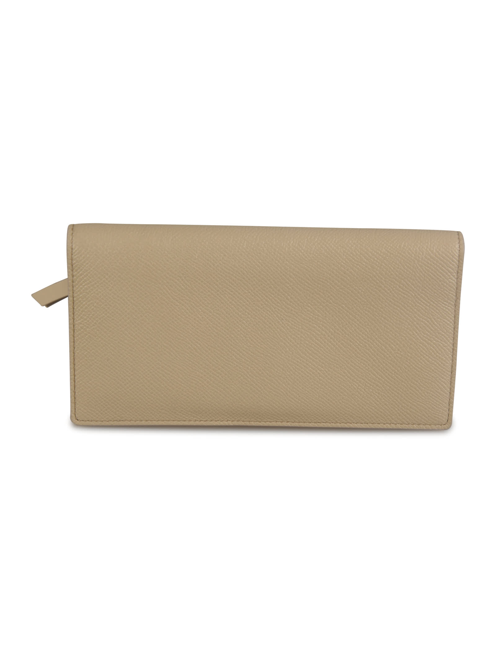 Shop Maison Margiela Logo Embroidered Long Wallet In Cream