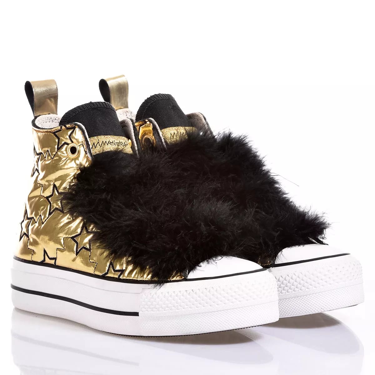 Shop Mimanera Converse Platform Gold Star