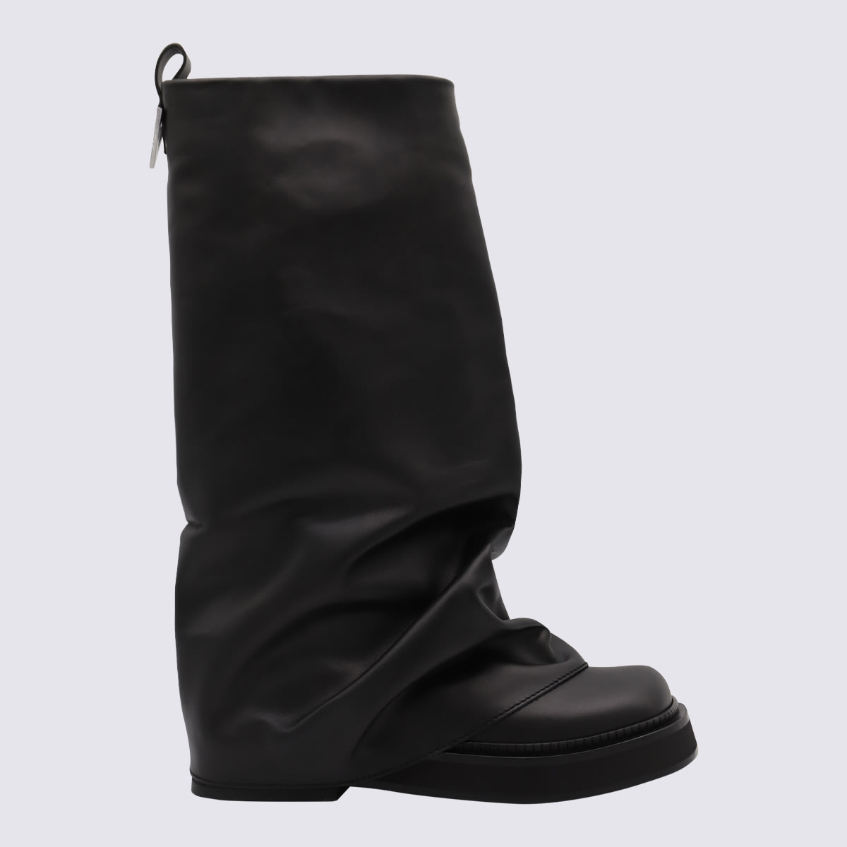 Shop Attico Black Leather Robin Boots