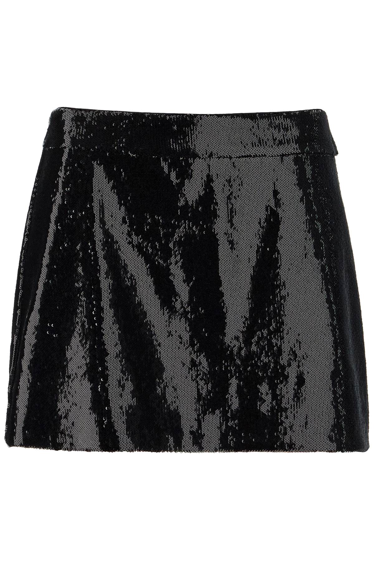 Shop Dolce & Gabbana Sequin Mini Skirt In Nero (black)