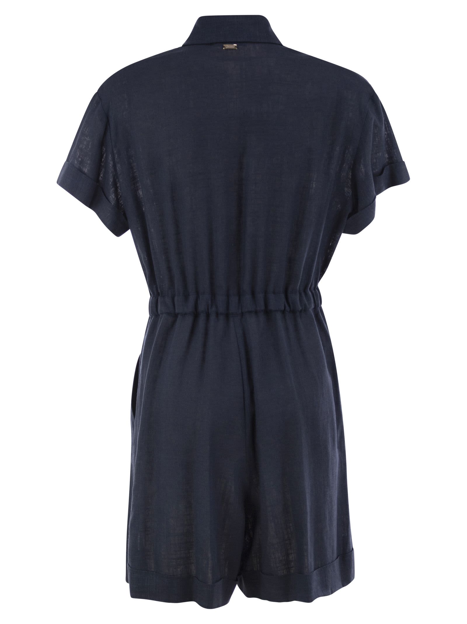 Herno Women Chemisier Jumpsuit With Drawstring