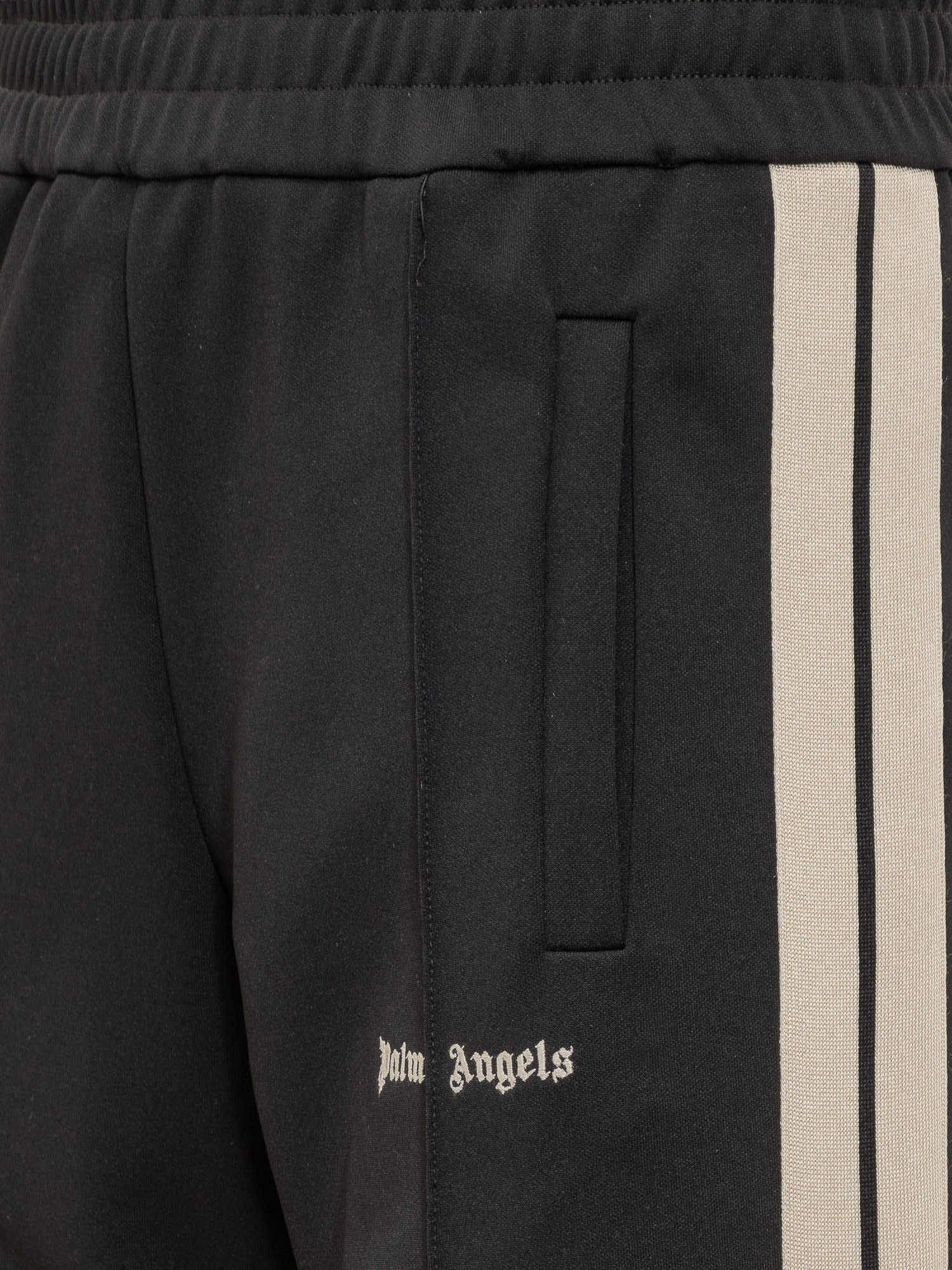 Shop Palm Angels Track Pants With Logo In Black-off White