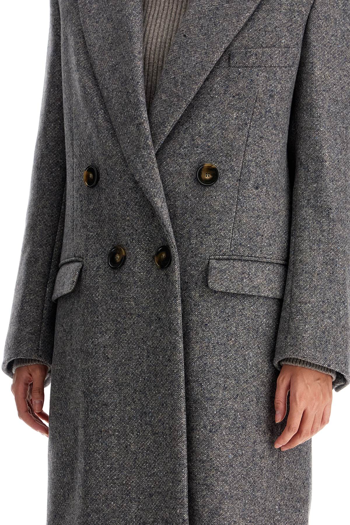 Shop Stella Mccartney Maxi Tweed Coat In In Concrete (grey)