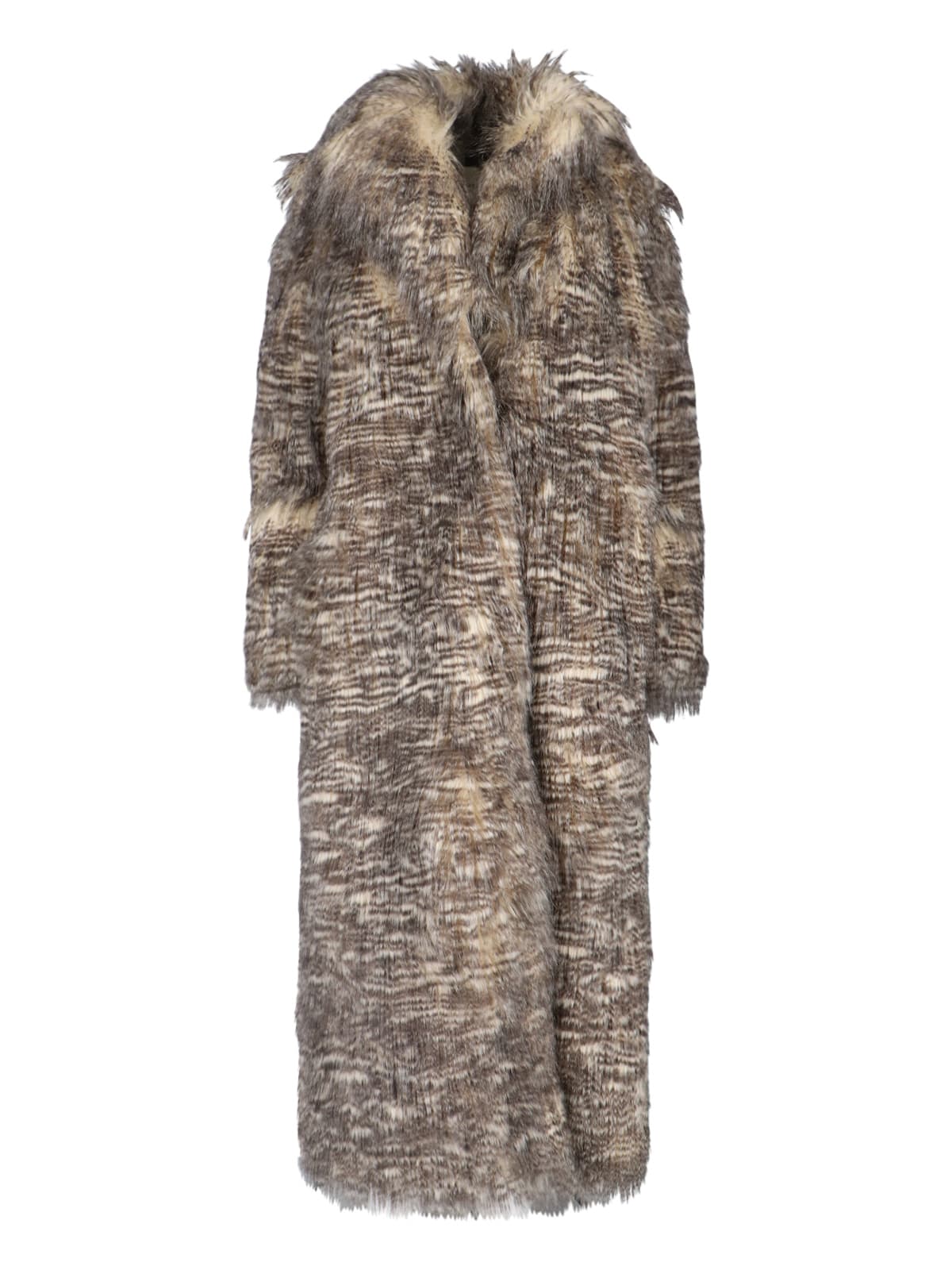 Entire Studios Single-breasted Faux Fur Coat In Neutral