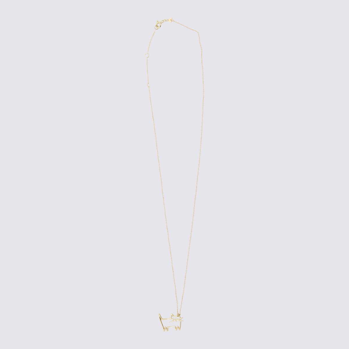Aliita Gold Metal Gato Necklace In Golden