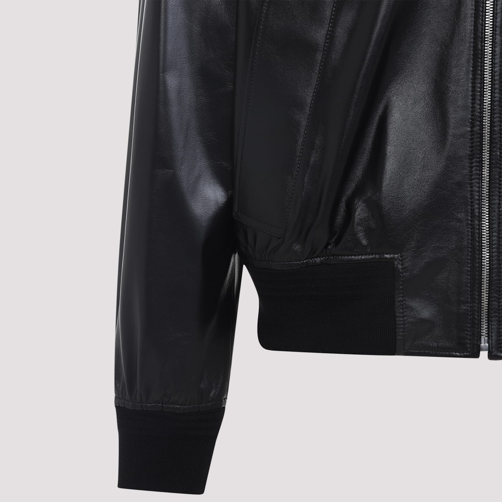 Bottega Veneta Nappa Leather Coat With Classic Collar In Black
