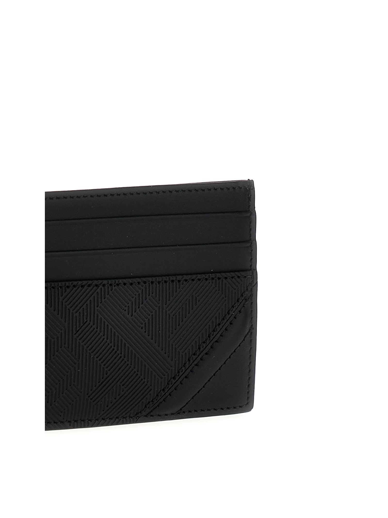 Shop Fendi Shadow Diagonal Card Holder In Black