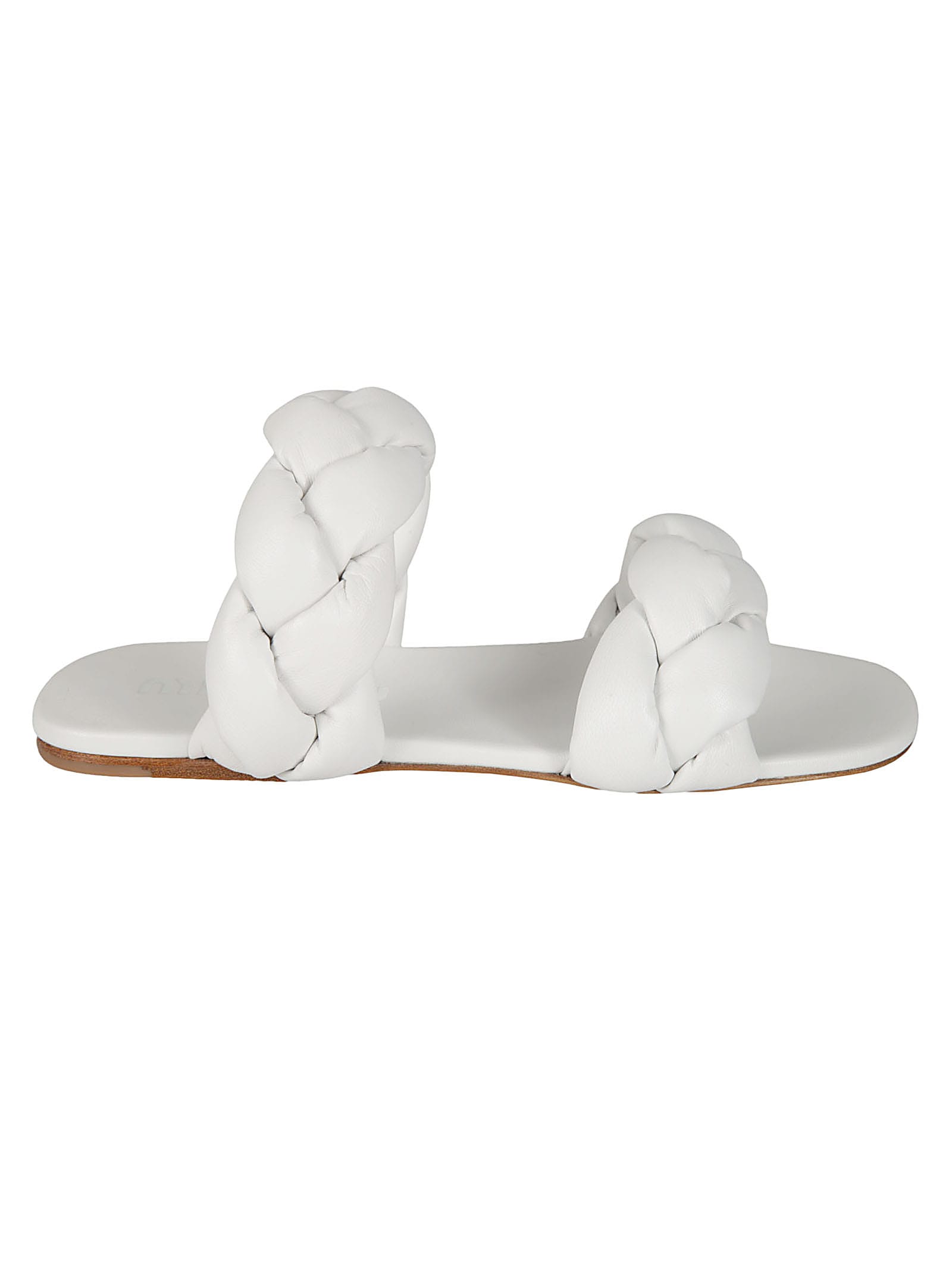 Buy Miu Miu Woven Strap Flat Sandals online, shop Miu Miu shoes with free shipping