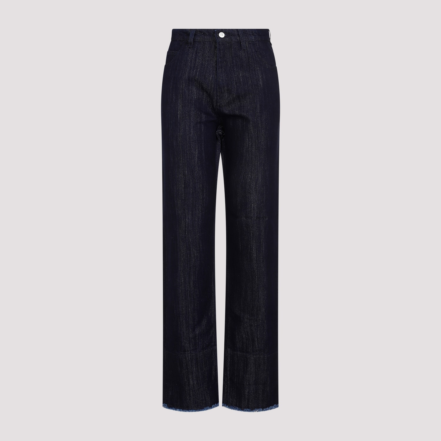 Shop Victoria Beckham Cropped High Waist Tapered Jeans In Indigo Silver