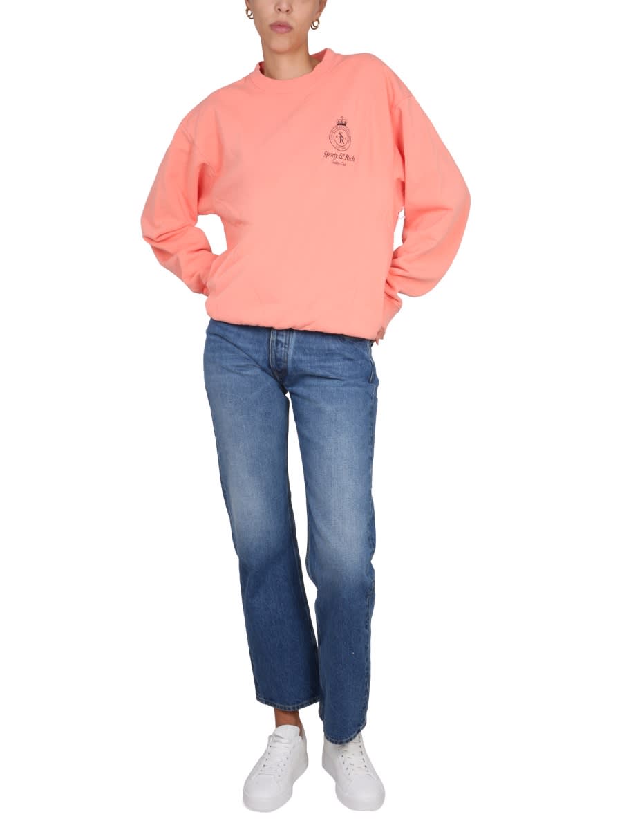 Shop Sporty &amp; Rich Crown Sweatshirt In Pink