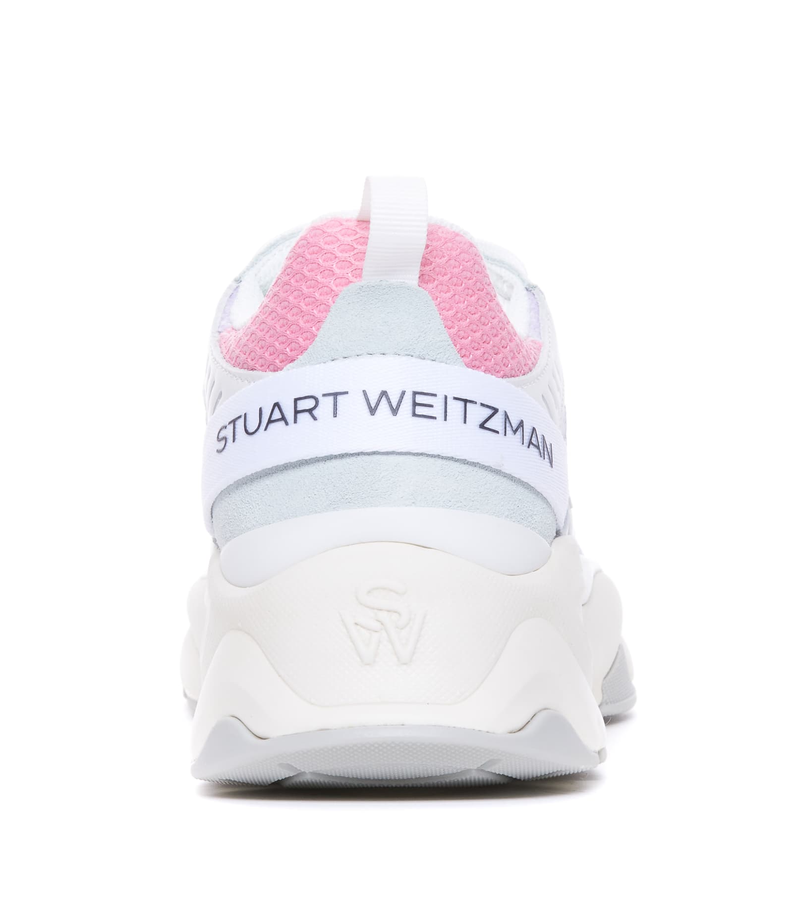Shop Stuart Weitzman Sw Trainer Sneakers In White