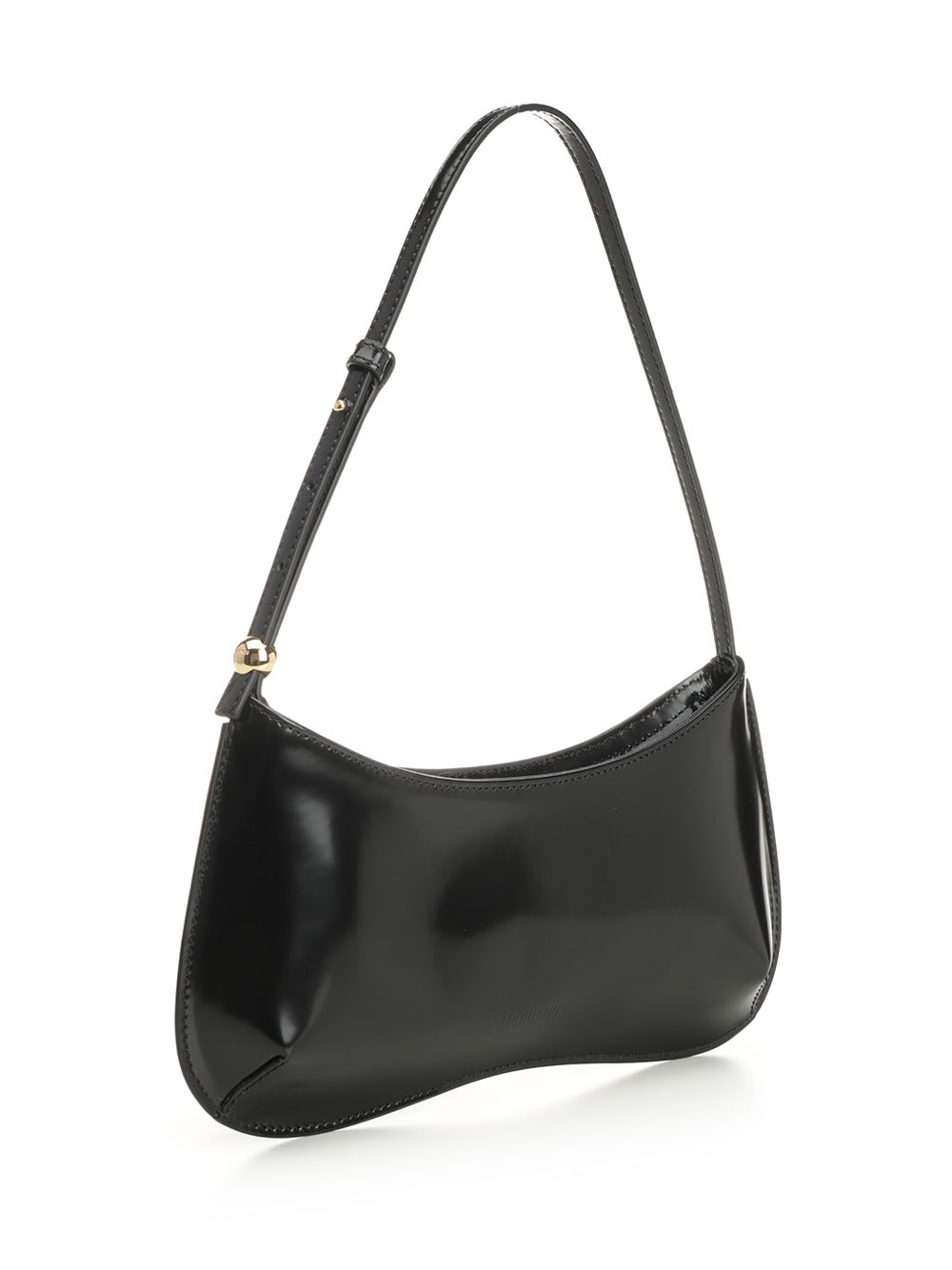 Jacquemus Versatile Shoulder Bag Adjustable Strap Smooth Finish In Black