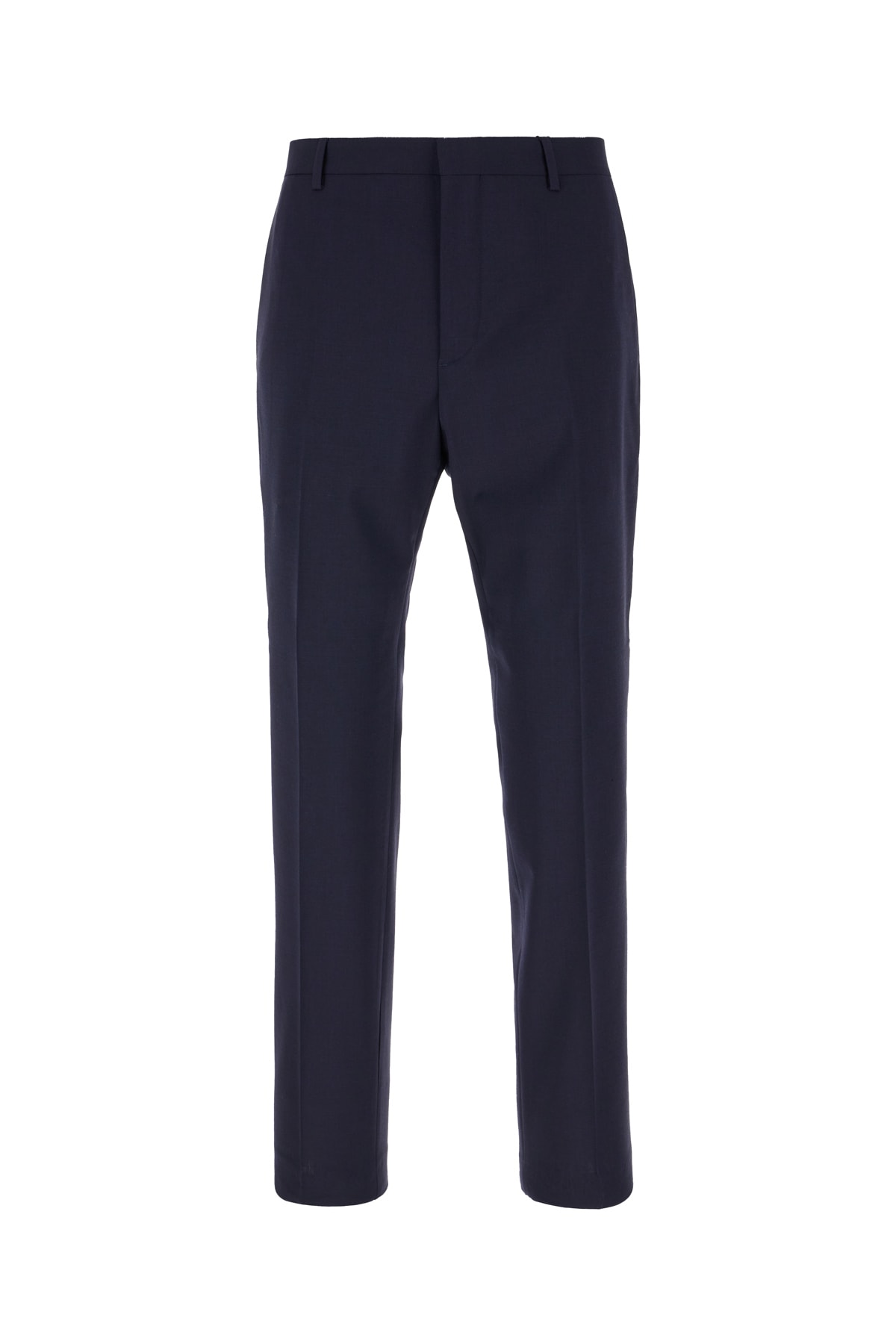 Calvin Klein Navy Blue Stretch Wool Blend Pants In Chw