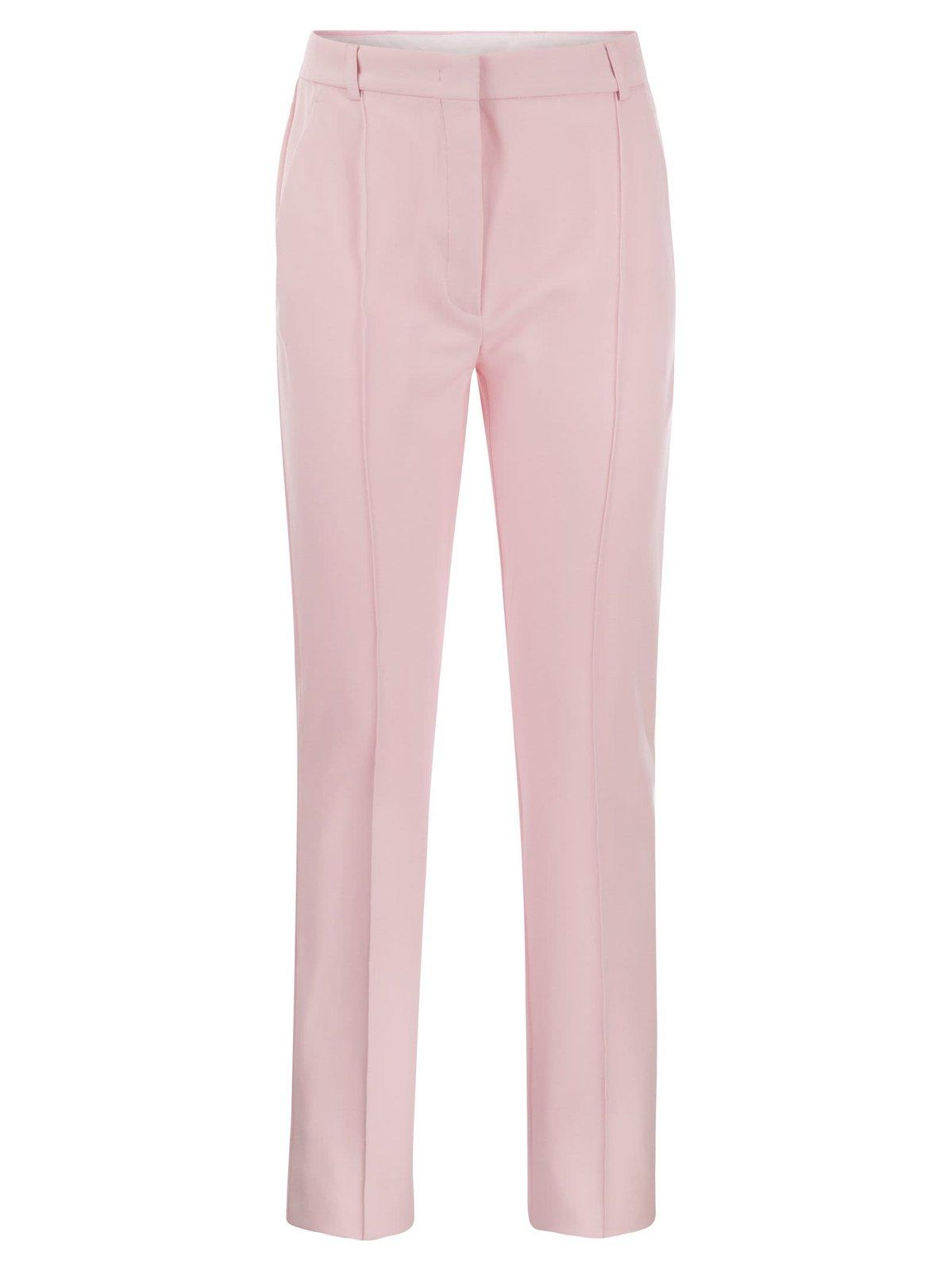 Sportmax High Waist Straight Leg Trousers In Pink