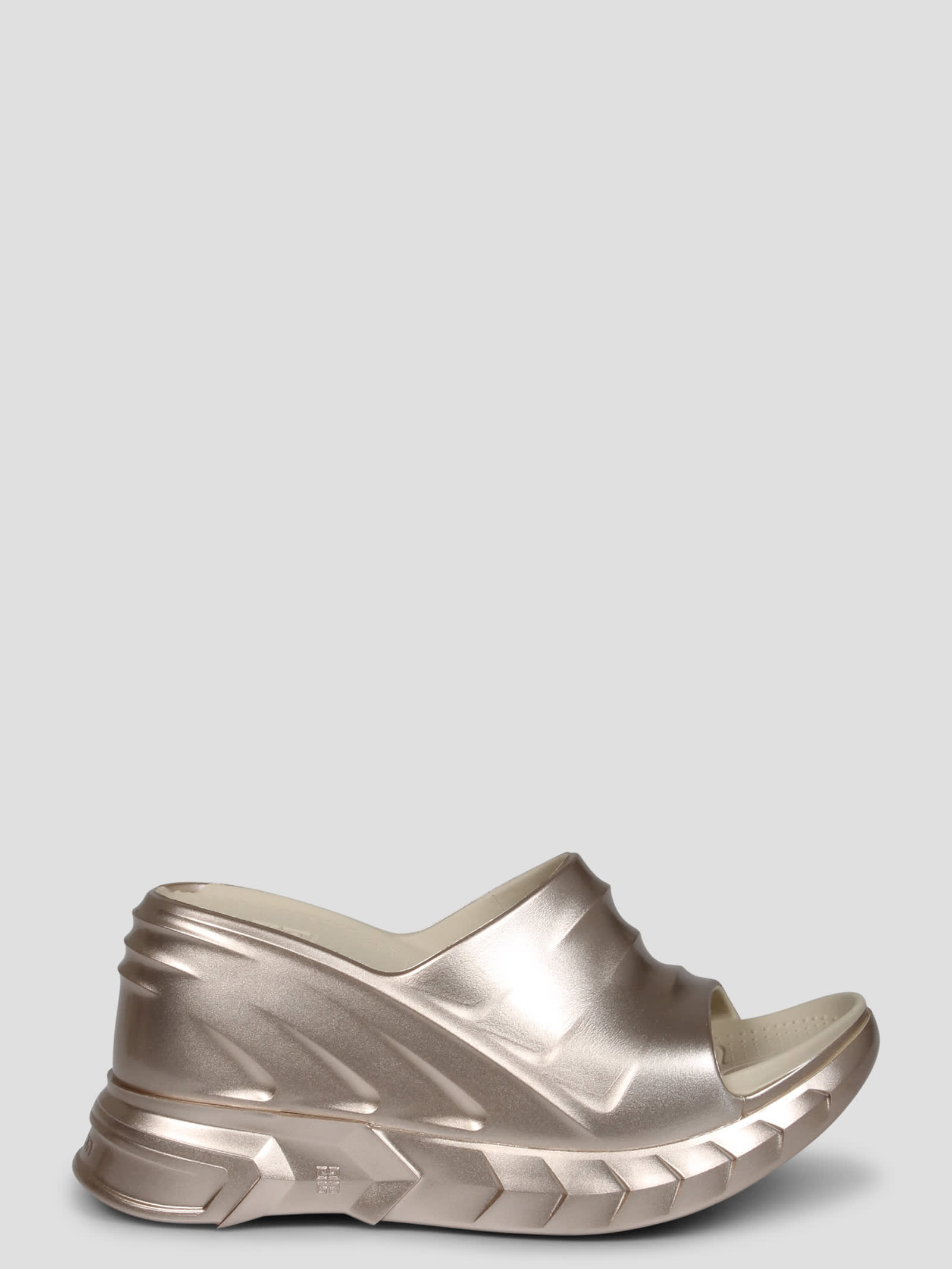 Shop Givenchy Marshmallow Wedge Sandals In Metallic