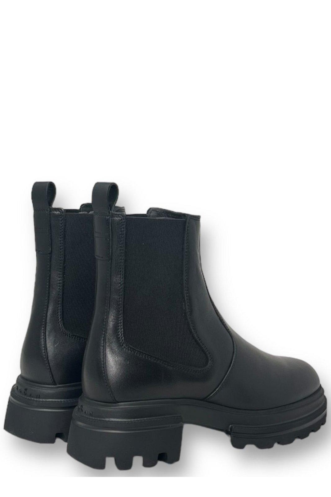 HOGAN ROUND TOE CHELSEA ANKLE BOOTS HOGAN 