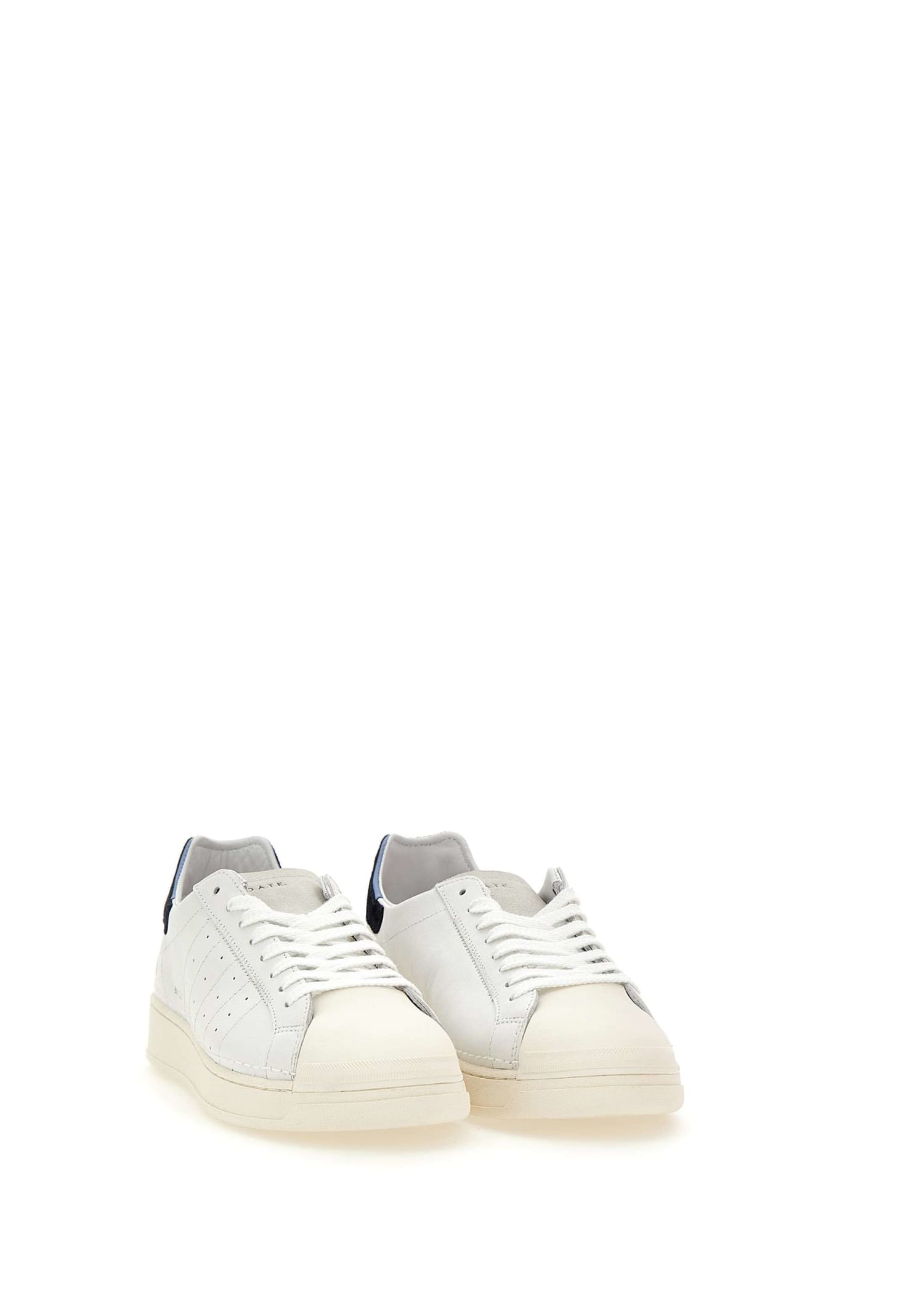Shop Date Base Calf Leather Sneakers In White-blue