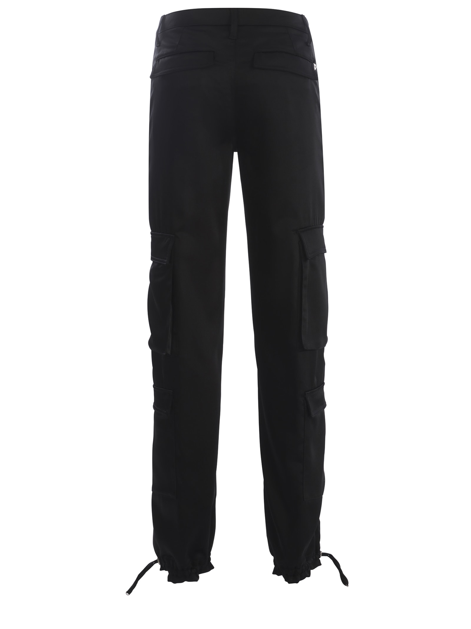 Shop Dondup Cargo Trousers  Tori Made Of Satin In Nero