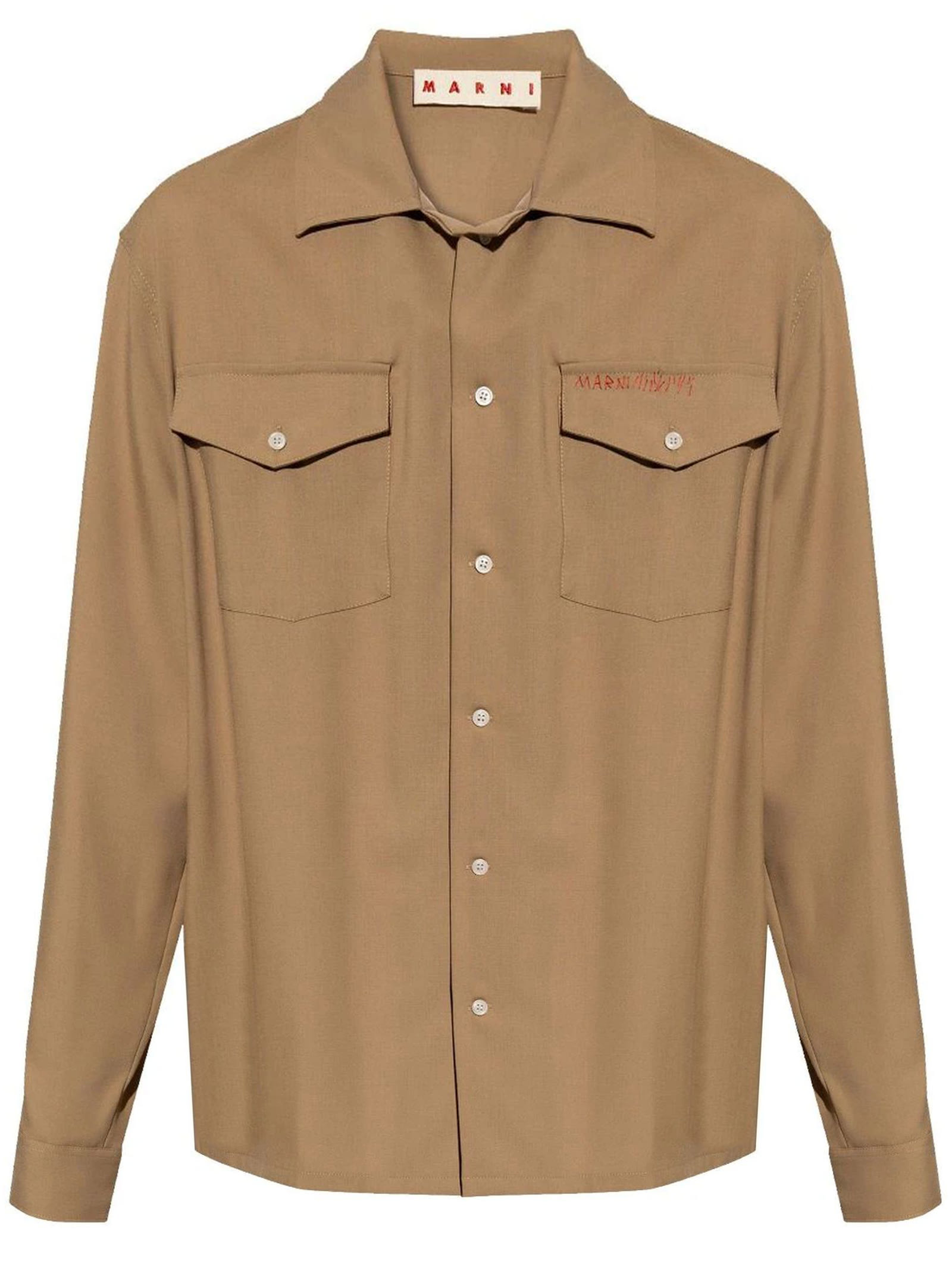 Shop Marni Shirts Beige