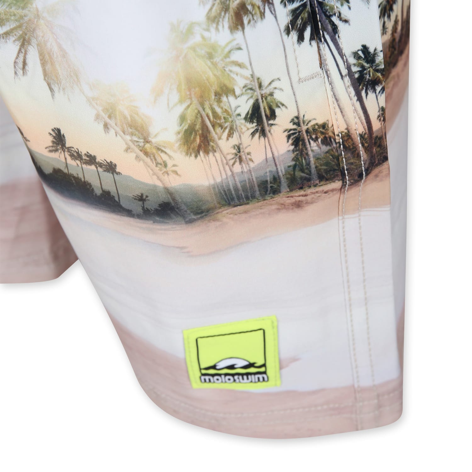 Molo Ivory Swim Shorts For Boy With Palm Tree In Ivory