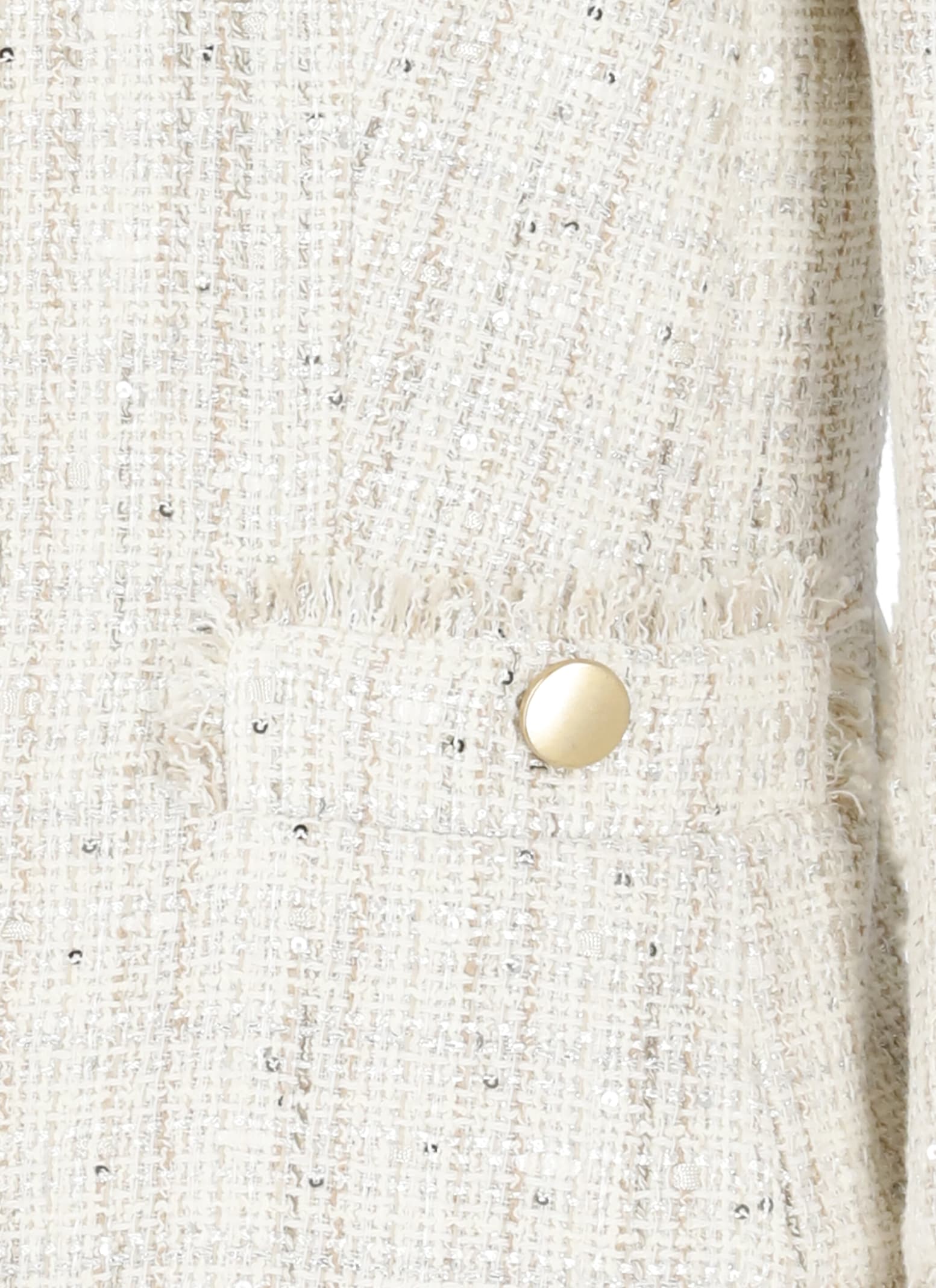 Tagliatore Beverly Crewneck Cotton Tweed Jacket In White