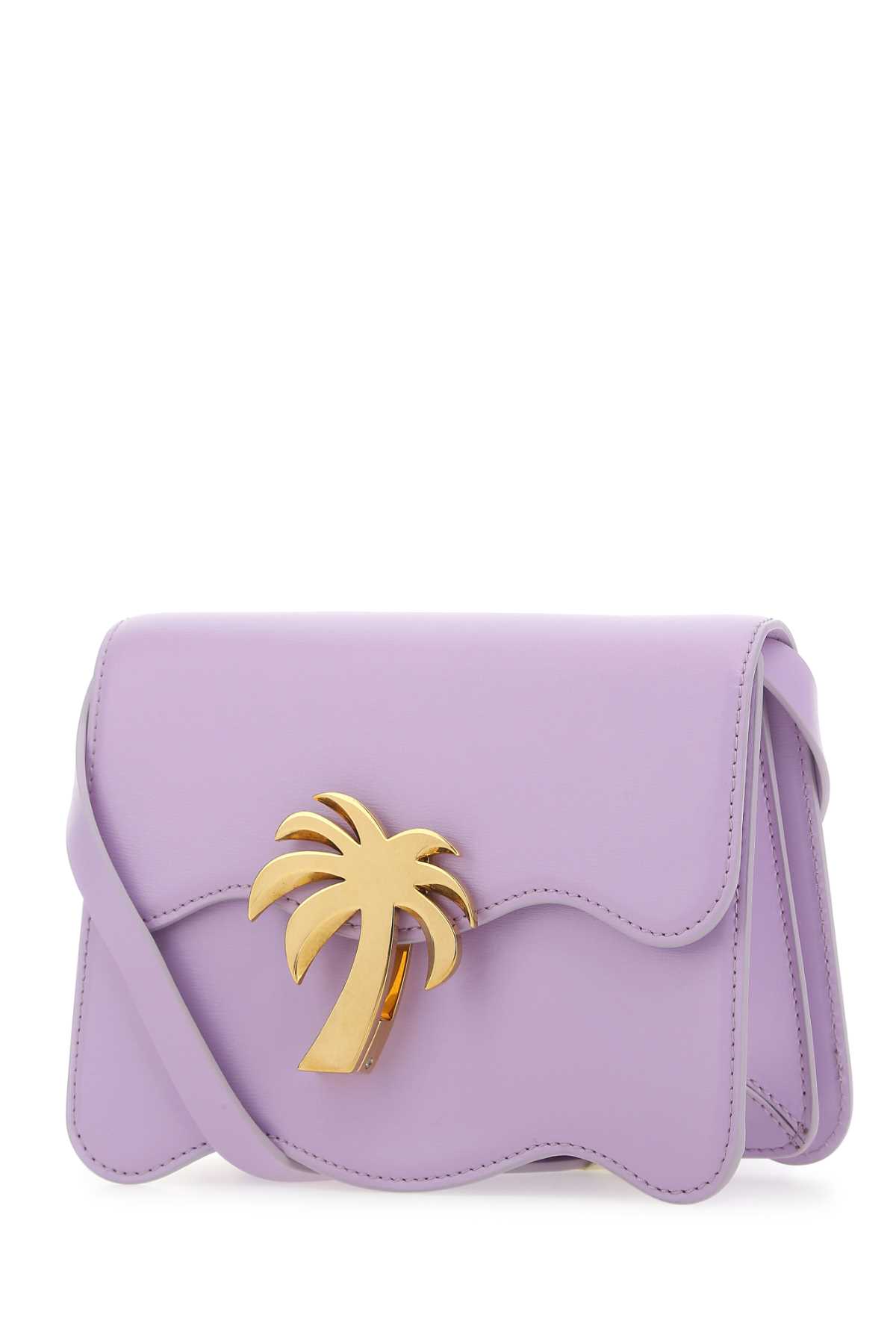 Shop Palm Angels Lilac Leather Palm Beach Crossbody Bag In 3676