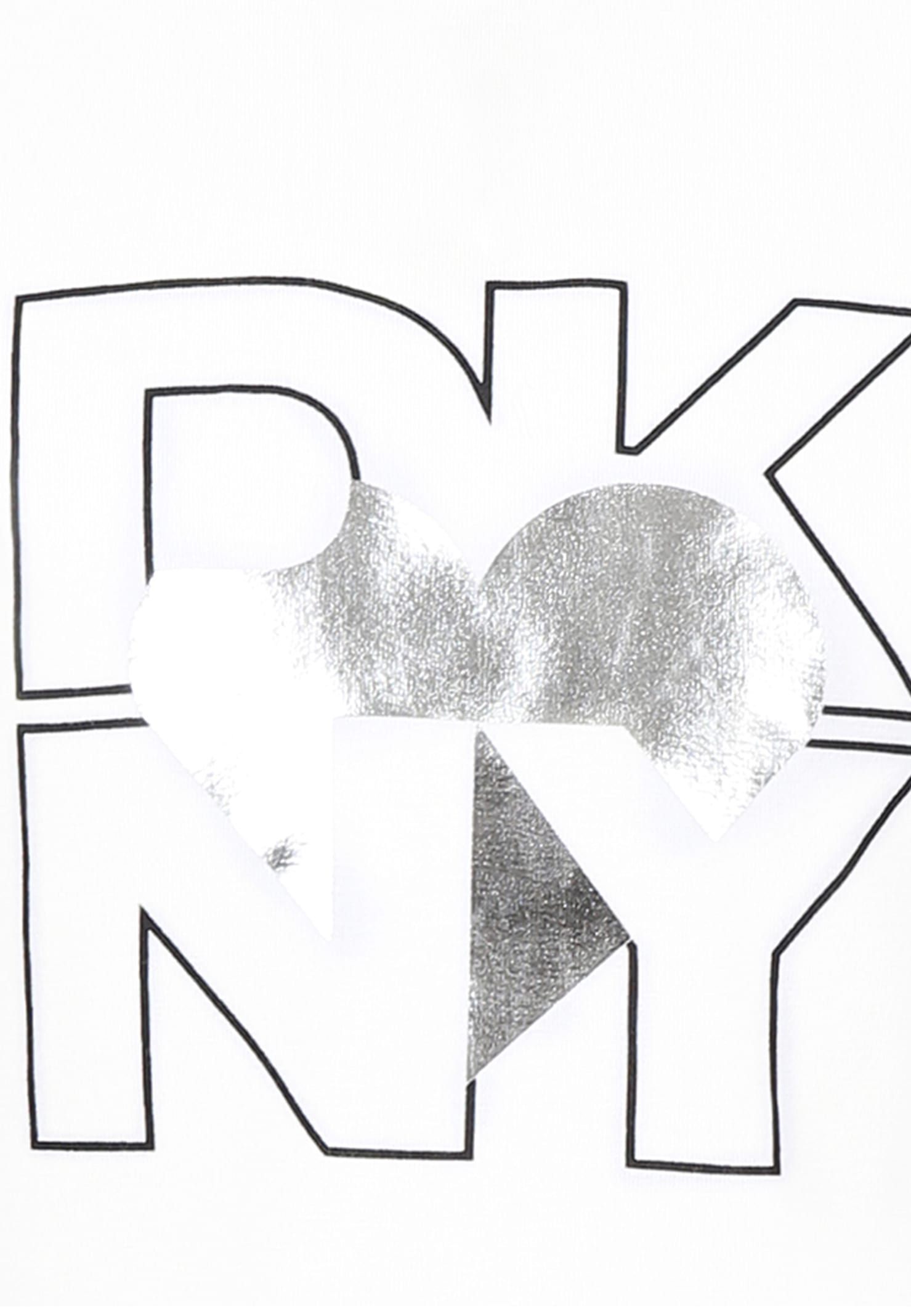 Dkny Black T-shirt For Girl With Writing In White