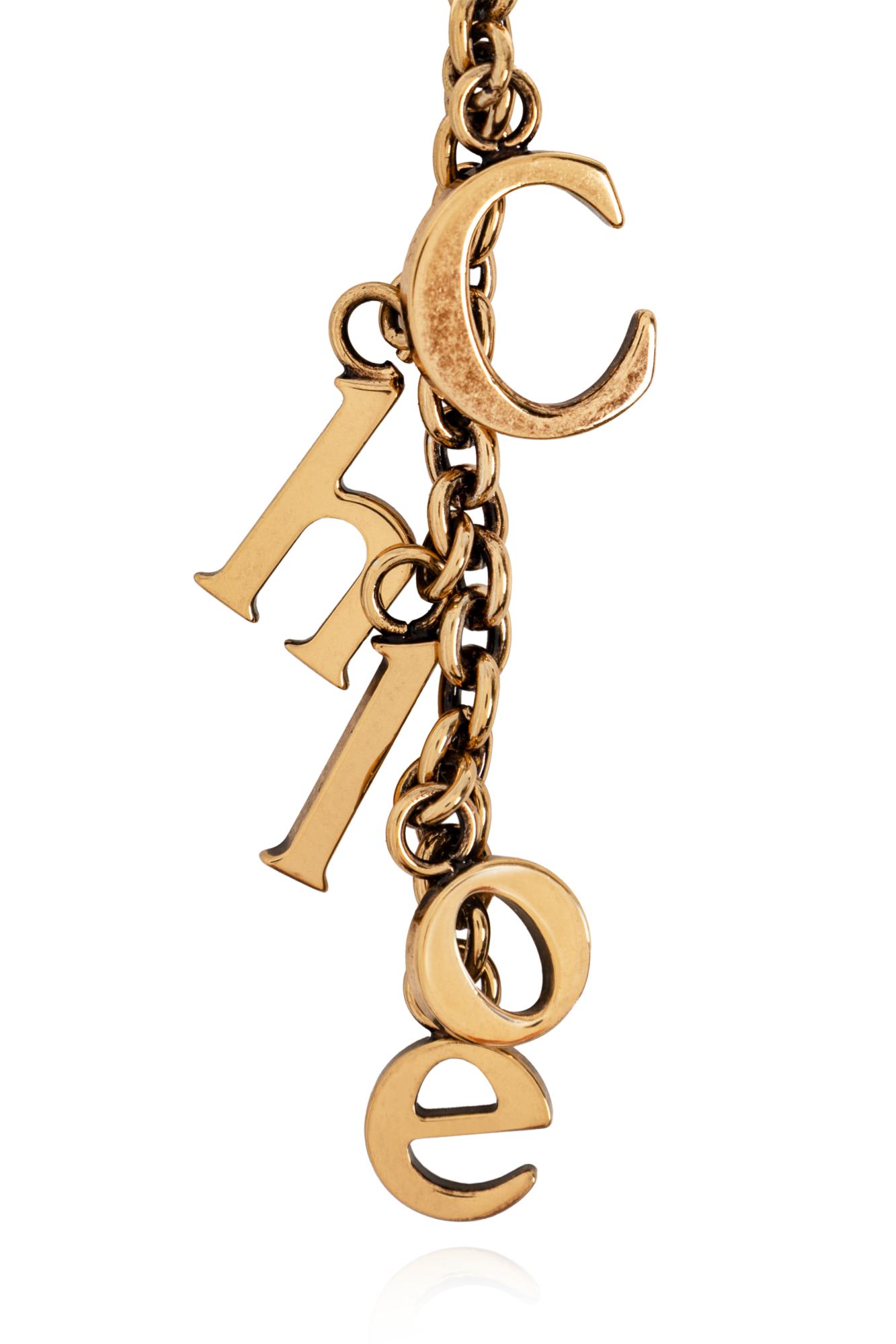 Chloé Sphere Logo-letters Dice Bracelet Charm In Gold