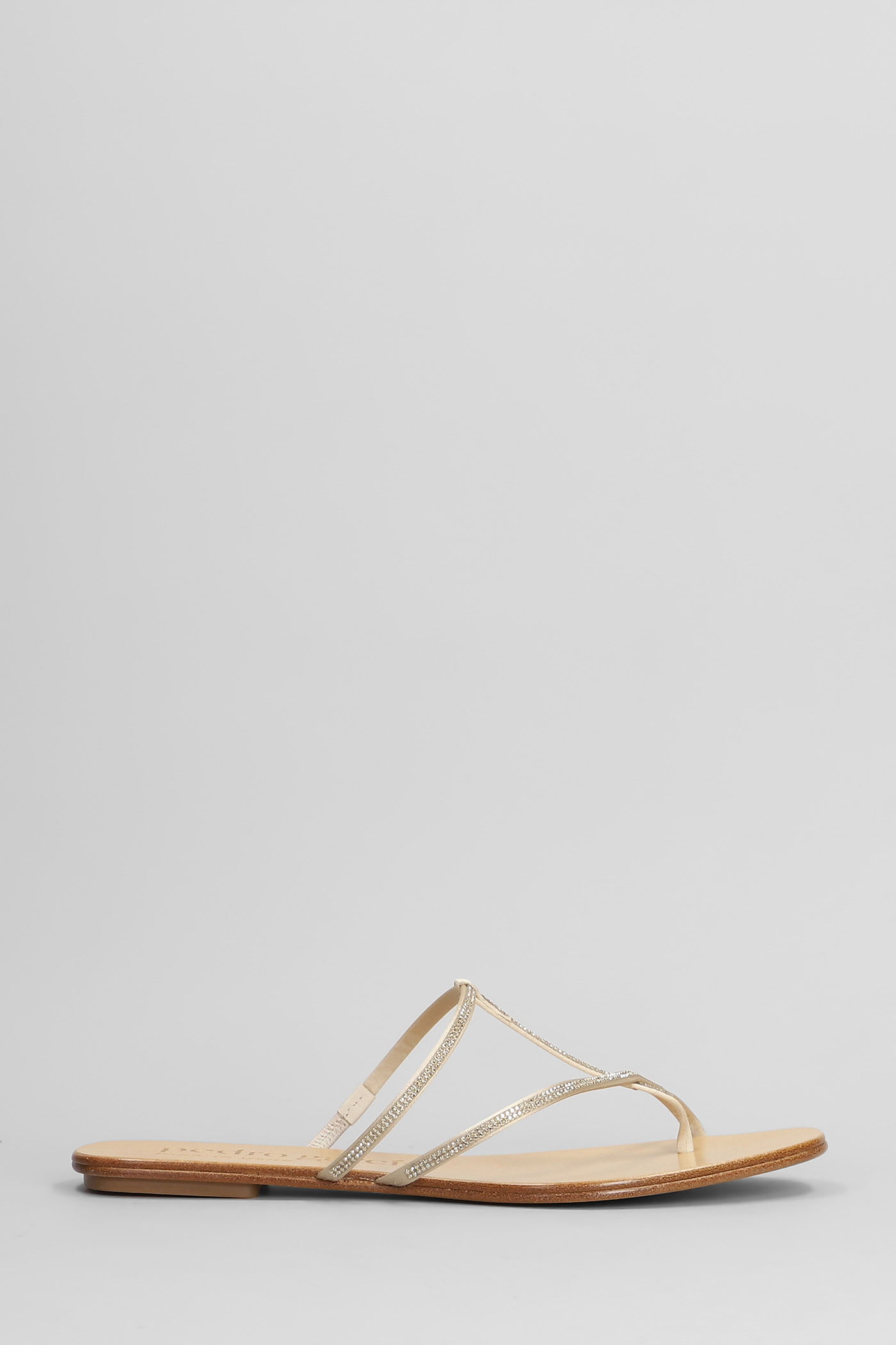 Estee Flats In Beige Satin