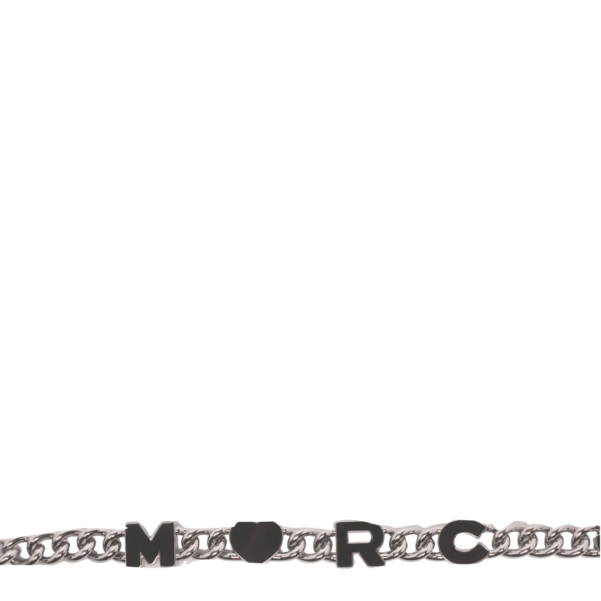Shop Marc Jacobs The Heart Charm Chain Shoulder Strap In Black