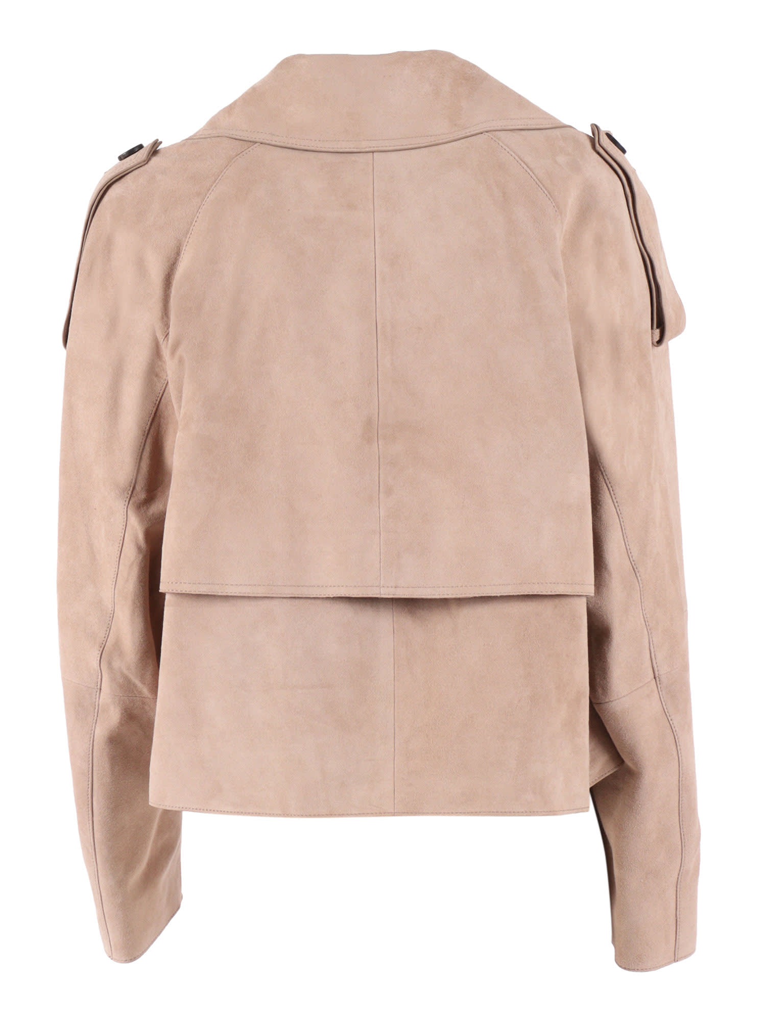 Weekend Max Mara Leather Jacket In Neutral
