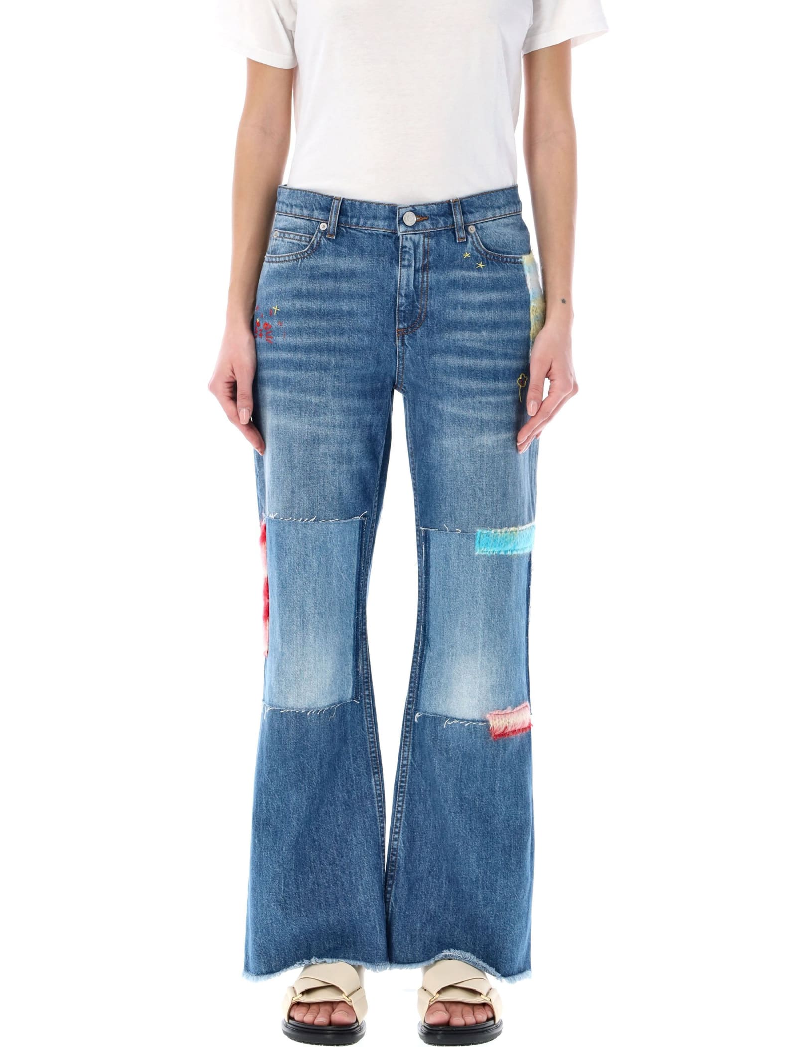 MARNI MOHAIR PATCHES JEANS