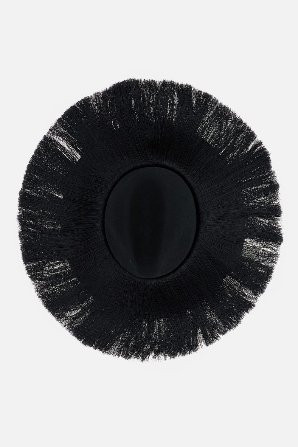 Comme Des Garçons Fedora Hat With Fringes In Black