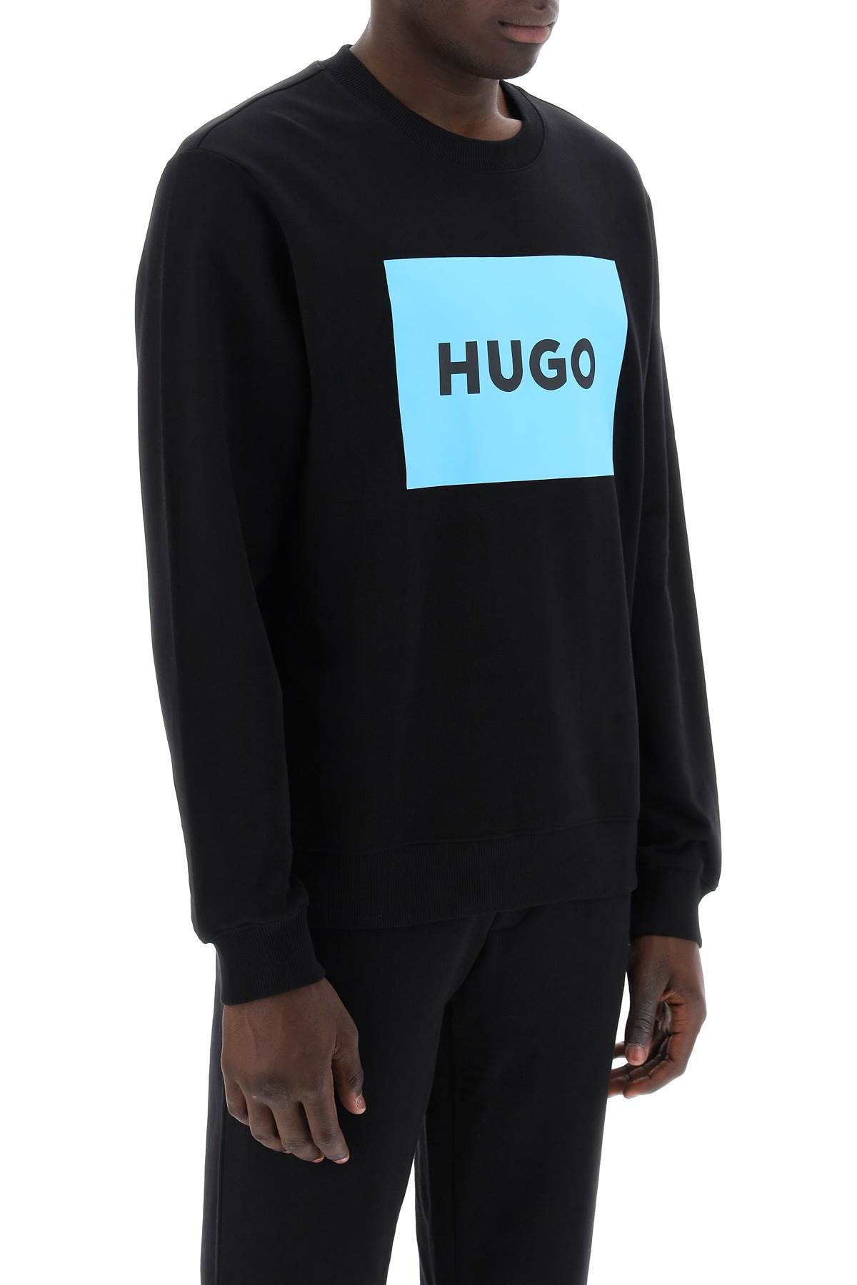 Shop Hugo Boss Duragol Logo Box Sweatshirt In Black 009 (black)