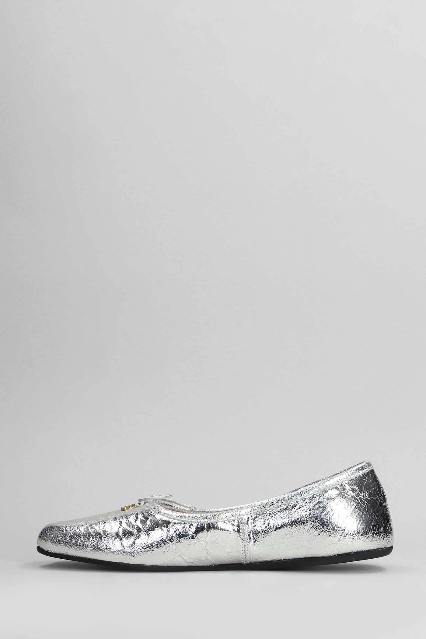 Vivienne Westwood Brigitte Ballet Flats In Silver Leather