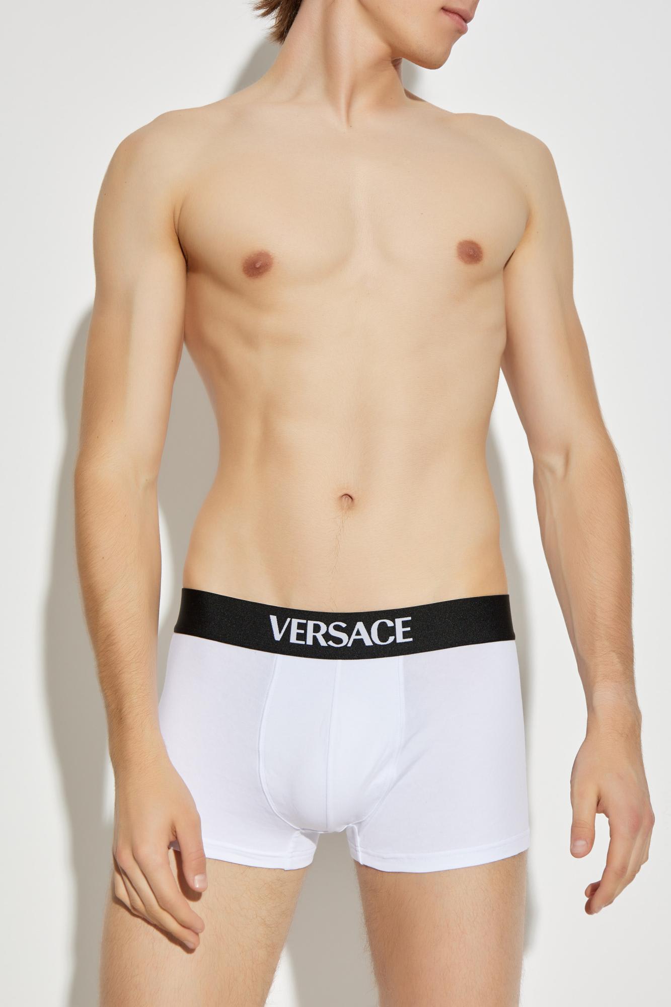 Versace White Boxers With Elastic Waistband In White
