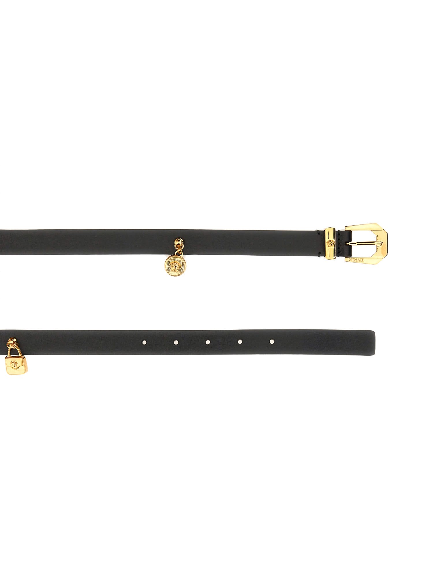Versace Jellyfish Heritage Charmed Belt In Nero