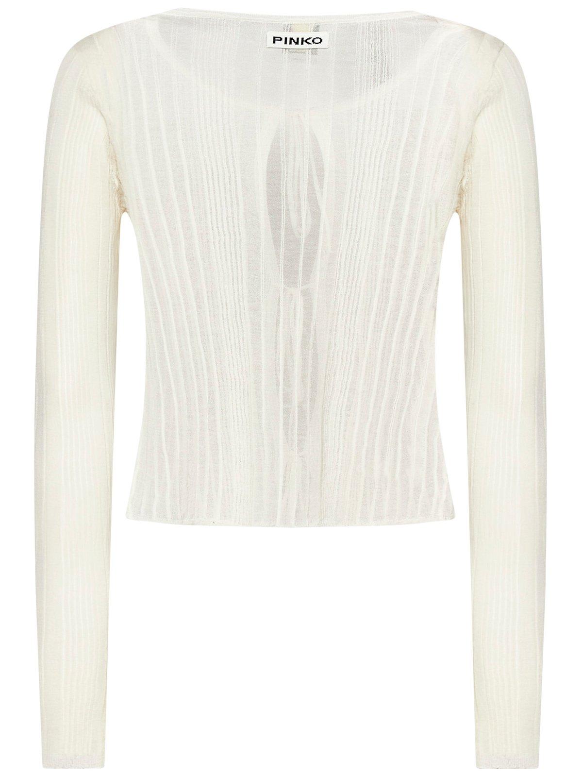 Pinko Table Open Ribbed Front Tie Jumper