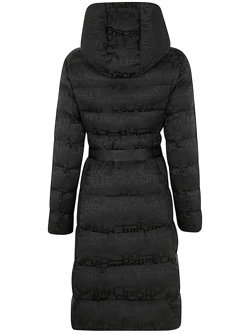 Shop Elisabetta Franchi Long Down Jacket In Black