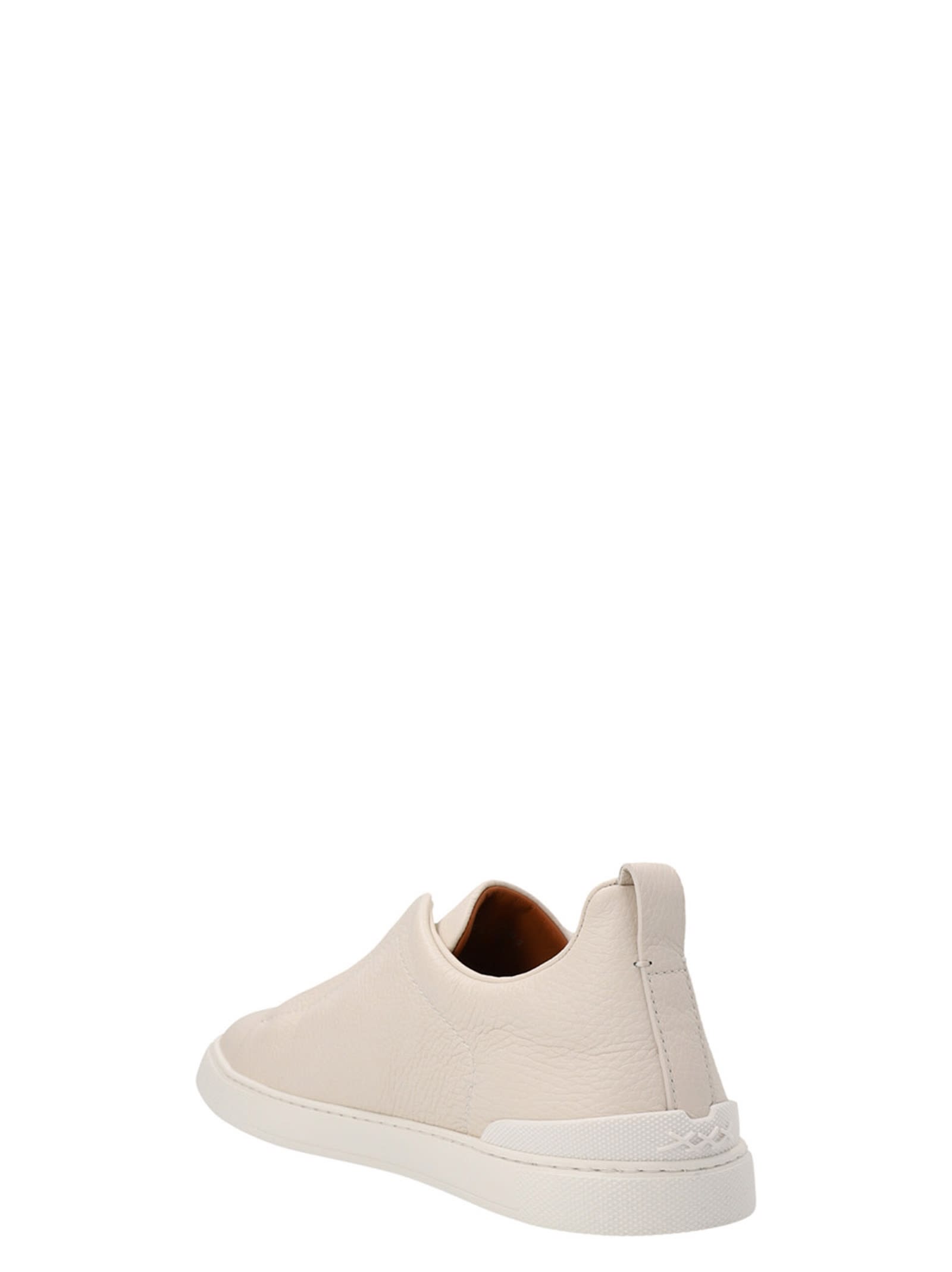 Shop Zegna Triple Stitch Sneakers In White