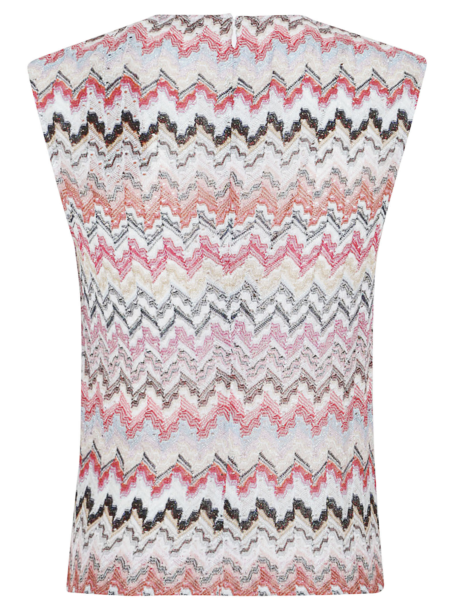 Shop Missoni Top In Pink Wht Tone Multic