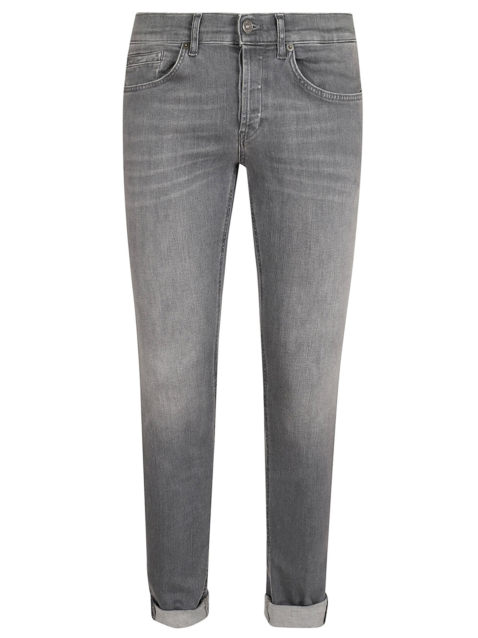 Dondup Grey Denim Jeans With Concealed Fly In Topo