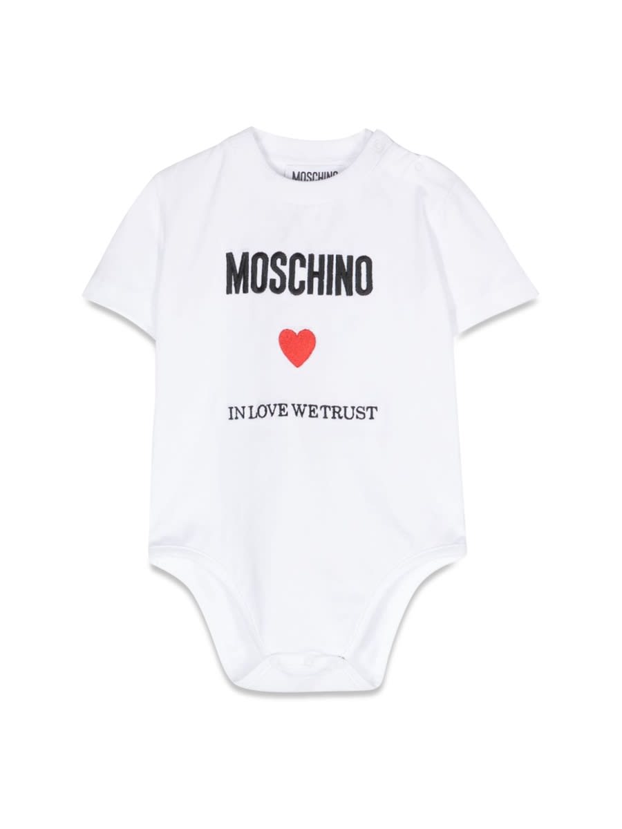 Shop Moschino Bodysuit With Giftbox In White
