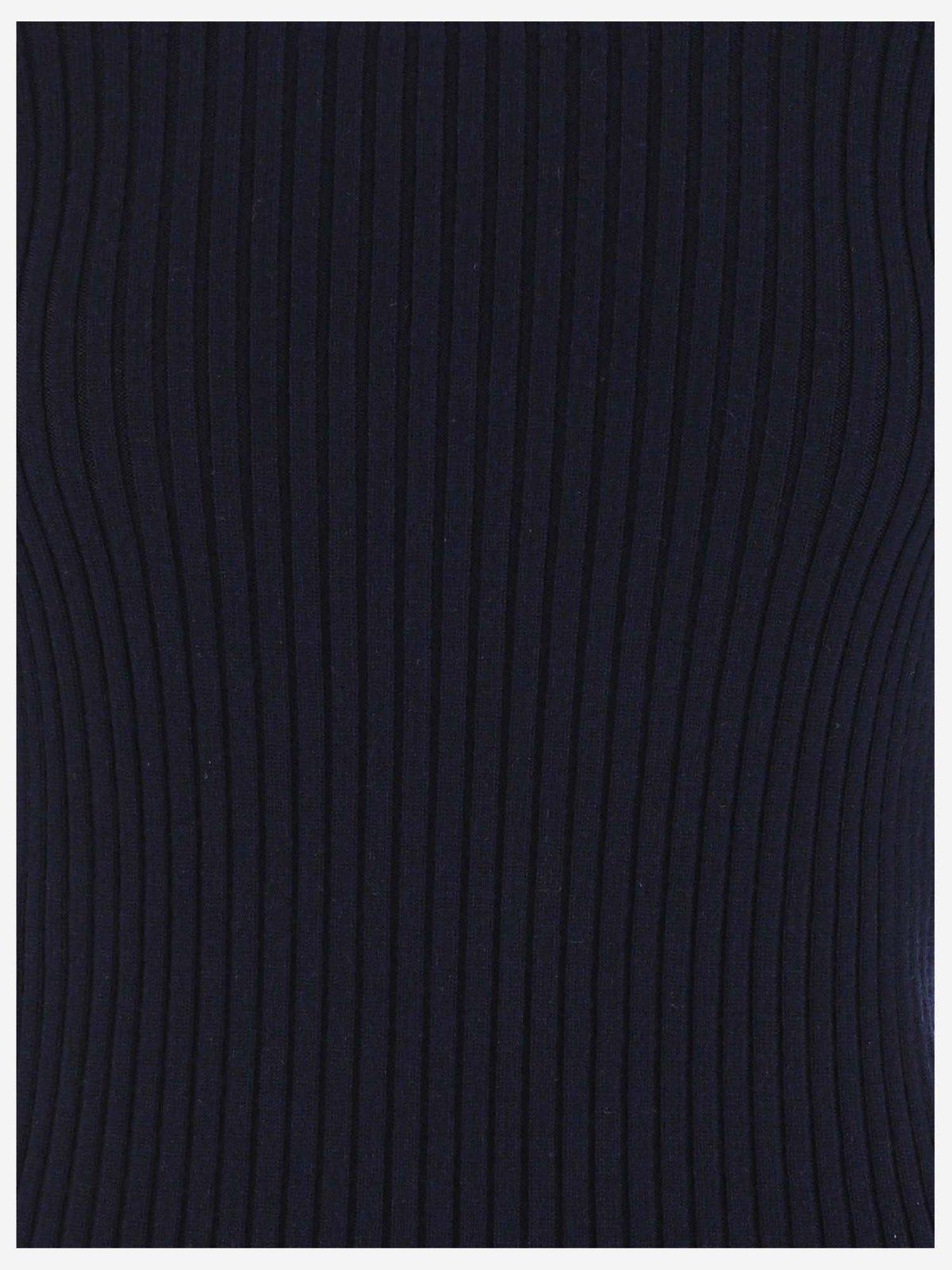 Shop Chloé Ribbed Knit Top In Blue